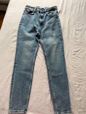 Zara High-Rise Light Wash Skinny Jeans